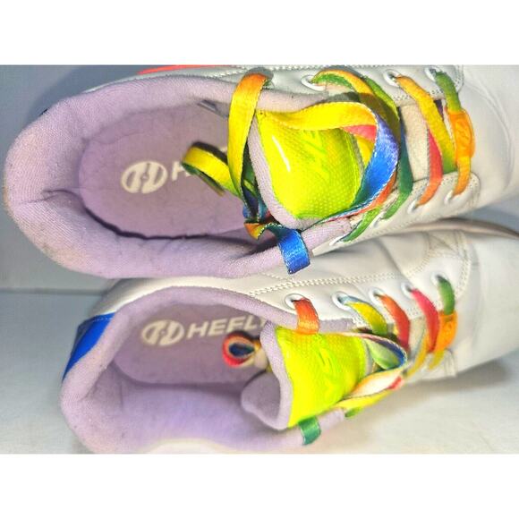 Heelys Glower HE100857 White Womens Size 7 Pink Logo and Rainbow Laces - Picture 10 of 12